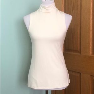 Express Cream Sleeves Turtle Neck Top